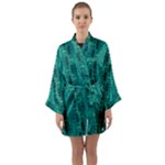 Peacock #4 Long Sleeve Satin Kimono