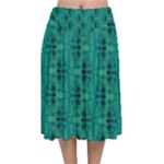 Peacock #4 Velvet Flared Midi Skirt