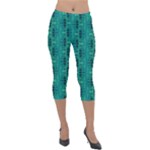 Peacock #4 Lightweight Velour Capri Leggings 