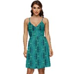 Peacock #4 V-Neck Pocket Summer Dress 