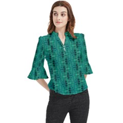 Loose Horn Sleeve Chiffon Blouse 