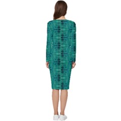 Long Sleeve V-Neck Bodycon Dress  