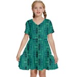 Peacock #4 Kids  Short Sleeve Tiered Mini Dress