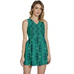 Peacock #4 Sleeveless High Waist Mini Dress
