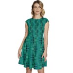 Peacock #4 Cap Sleeve High Waist Dress