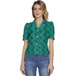 Peacock #4 Puffed Short Sleeve Button Up Jacket