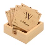 Personalized Name Bamboo Coaster Set