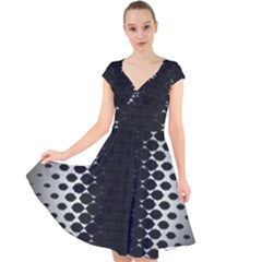 Cap Sleeve Front Wrap Midi Dress 