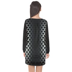 Long Sleeve Chiffon Shift Dress  