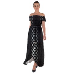 Off Shoulder Open Front Chiffon Dress 
