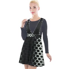 Plunge Pinafore Velour Dress 
