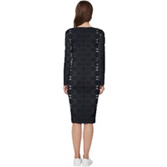 Long Sleeve V-Neck Bodycon Dress  