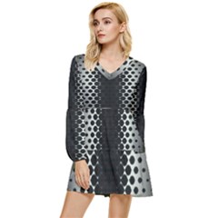 Tiered Long Sleeve Mini Dress 