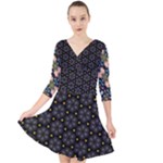 Phyllis Full  Quarter Sleeve Front Wrap Dress