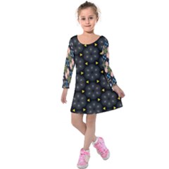 Kids  Long Sleeve Velvet Dress 
