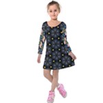 Phyllis Full  Kids  Long Sleeve Velvet Dress