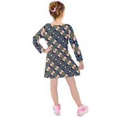 Kids  Long Sleeve Velvet Dress 