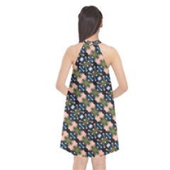 Halter Neckline Chiffon Dress  