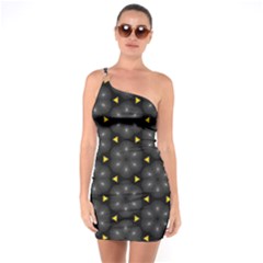 One Shoulder Ring Trim Bodycon Dress 