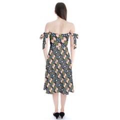 Shoulder Tie Bardot Midi Dress 