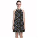 Phyllis Full  Velvet Halter Neckline Dress 
