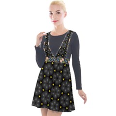 Plunge Pinafore Velour Dress 