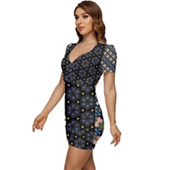 Low Cut Cap Sleeve Mini Dress 
