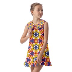 Kids  Pilgrim Collar Ruffle Hem Dress 