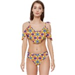 Wavey shapes pattern                                                      Ruffle Edge Tie Up Bikini Set