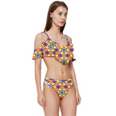 Ruffle Edge Tie Up Bikini Set	 