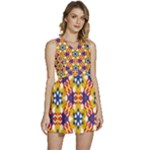 Wavey shapes pattern                                                       Sleeveless High Waist Mini Dress