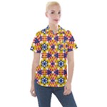 Wavey shapes pattern                                                            Women s Short Sleeve Pocket Shirt