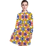 Wavey shapes pattern                                                          Long Sleeve Chiffon Shirt Dress