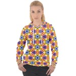 Wavey shapes pattern                                                           Women s Overhead Hoodie