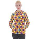 Wavey shapes pattern                                                            Women s Hooded Pullover