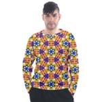 Wavey shapes pattern                                                            Men s Long Sleeve Raglan Tee