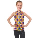 Wavey shapes pattern                                                            Kids  Sleeveless Polo Tee