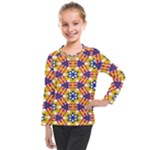 Wavey shapes pattern                                                           Kids  Long Mesh Tee