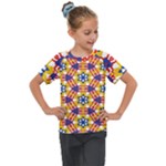 Wavey shapes pattern                                                           Kids  Mesh Piece Tee