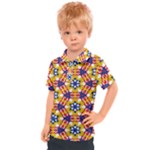 Wavey shapes pattern                                                            Kids  Polo Tee