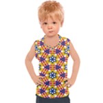 Wavey shapes pattern                                                            Kids  Mesh Tank Top