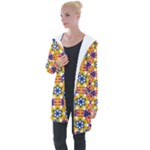 Wavey shapes pattern                                                             Longline Hooded Cardigan