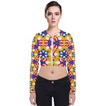 Wavey shapes pattern                                                             Zip Up Bomber Jacket