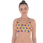 Wavey shapes pattern                                                                 Cross String Back Sports Bra