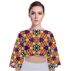 Tie Back Butterfly Sleeve Chiffon Top 