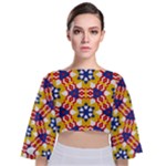 Wavey shapes pattern                                                            Tie Back Butterfly Sleeve Chiffon Top