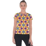 Wavey shapes pattern                                                             Short Sleeve Sports Top