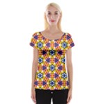 Wavey shapes pattern                                                              Women s Cap Sleeve Top