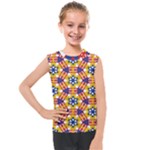 Wavey shapes pattern                                                              Kids  Mesh Tank Top