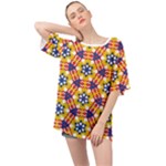 Wavey shapes pattern                                                            Oversized Chiffon Top